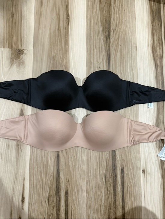PINK Victoria's Secret Other - PINK Victoria's Secret Strapless Seamless Bandeau Bra - Black & Nude